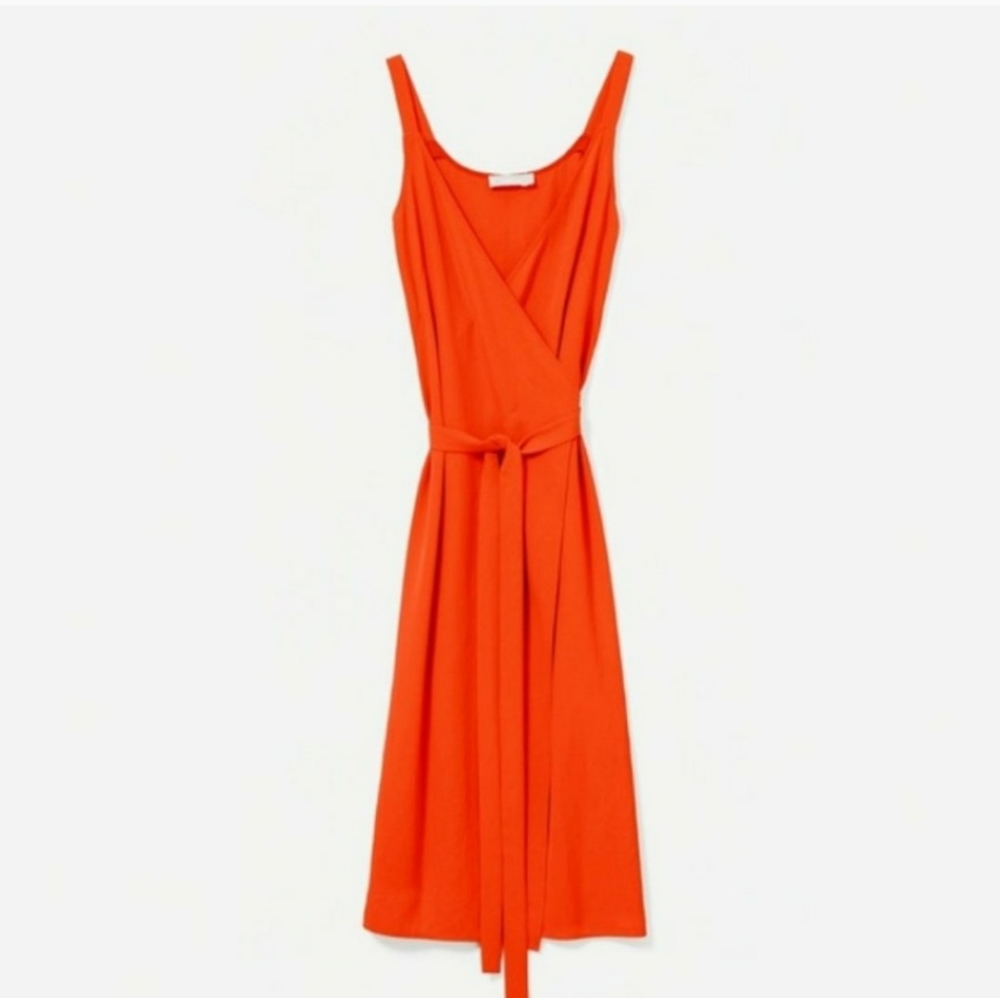 Everlane Japanese GoWeave Wrap Dress Poppy Red 16
